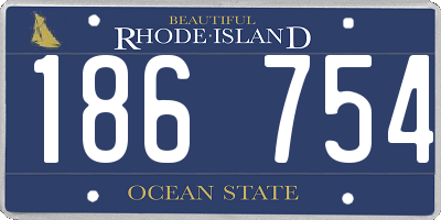 RI license plate 186754