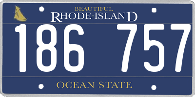 RI license plate 186757