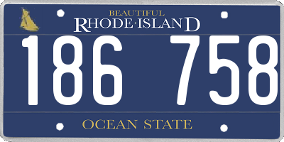 RI license plate 186758