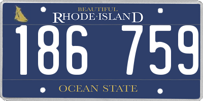 RI license plate 186759