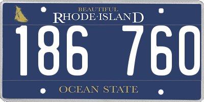 RI license plate 186760