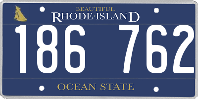 RI license plate 186762