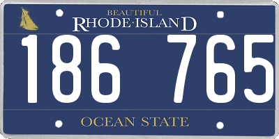 RI license plate 186765