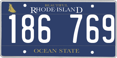 RI license plate 186769