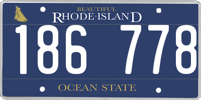 RI license plate 186778