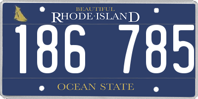 RI license plate 186785