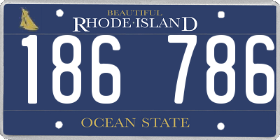 RI license plate 186786