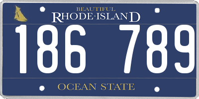RI license plate 186789