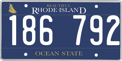 RI license plate 186792