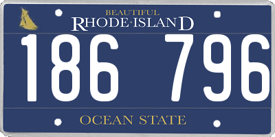 RI license plate 186796