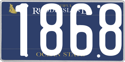 RI license plate 1868