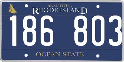 RI license plate 186803