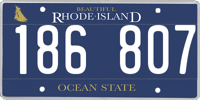 RI license plate 186807
