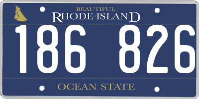 RI license plate 186826