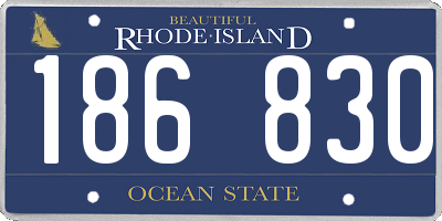 RI license plate 186830