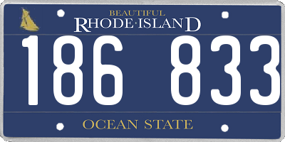 RI license plate 186833