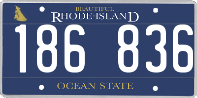 RI license plate 186836