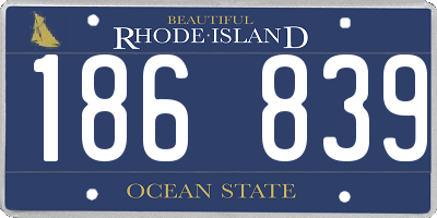 RI license plate 186839