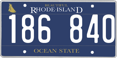 RI license plate 186840