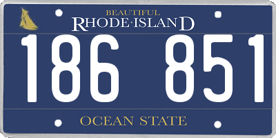 RI license plate 186851