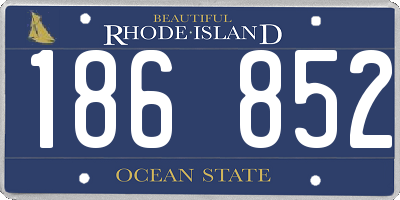 RI license plate 186852