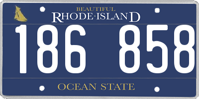 RI license plate 186858