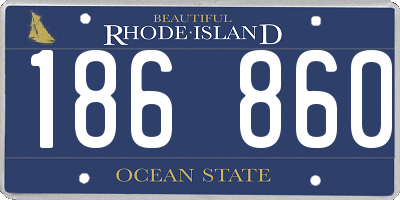 RI license plate 186860