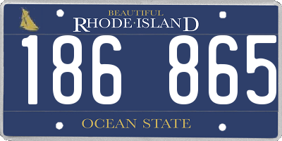 RI license plate 186865