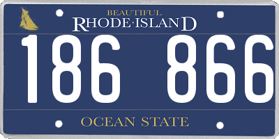 RI license plate 186866