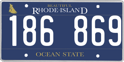 RI license plate 186869