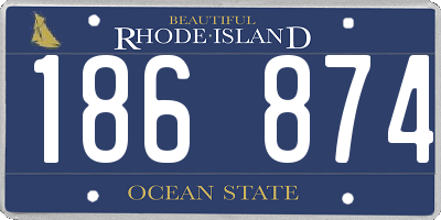 RI license plate 186874