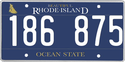 RI license plate 186875