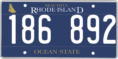 RI license plate 186892