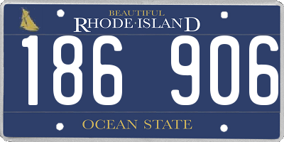 RI license plate 186906