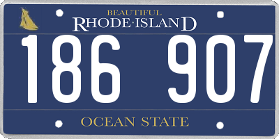 RI license plate 186907