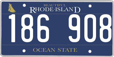 RI license plate 186908