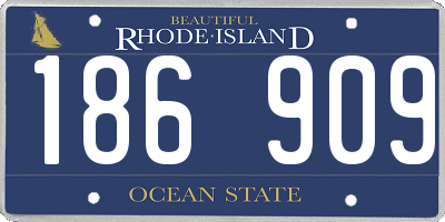 RI license plate 186909