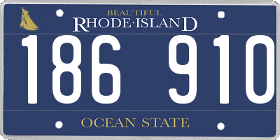 RI license plate 186910
