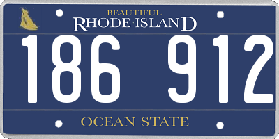 RI license plate 186912