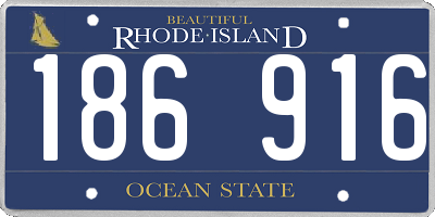 RI license plate 186916