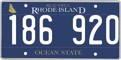 RI license plate 186920