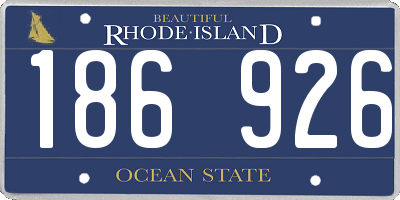 RI license plate 186926