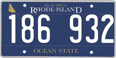 RI license plate 186932