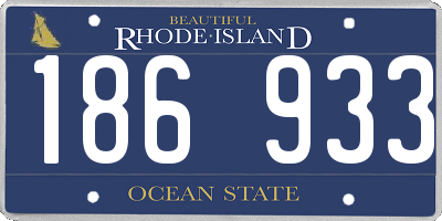 RI license plate 186933