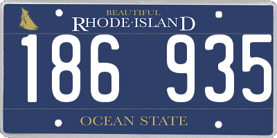 RI license plate 186935