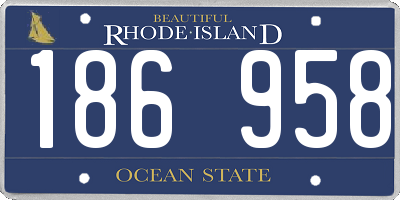 RI license plate 186958