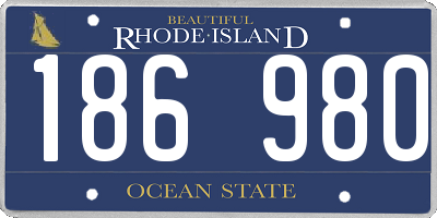 RI license plate 186980