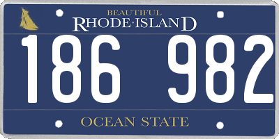 RI license plate 186982