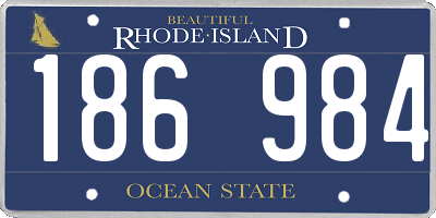 RI license plate 186984
