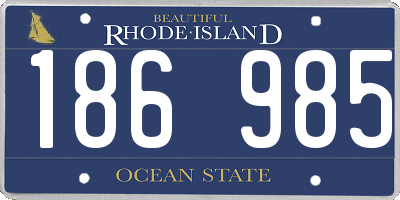 RI license plate 186985